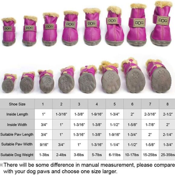 WINSOON Dog Australia Boots Pet Antiskid Shoes Winter Warm Skidproof Sz 3 NEW - Picture 7 of 7